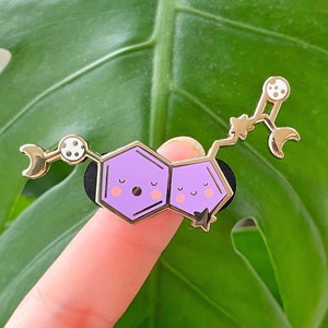 melatonin is sleep pastel hard enamel pin | Caffein molecule pin | Caffein pin | Medical pin | Spring Present