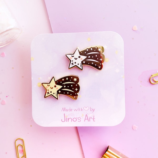 Mini set of Shooting star hard enamel pins - from the Cute dreamy clouds collection! - Filler Pin | Spring Present