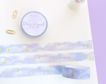 Dreamland washi tape for planner and decorate your bullet journal - the Cute dreamy clouds collection  | Stationary tape - 15mm x 10m