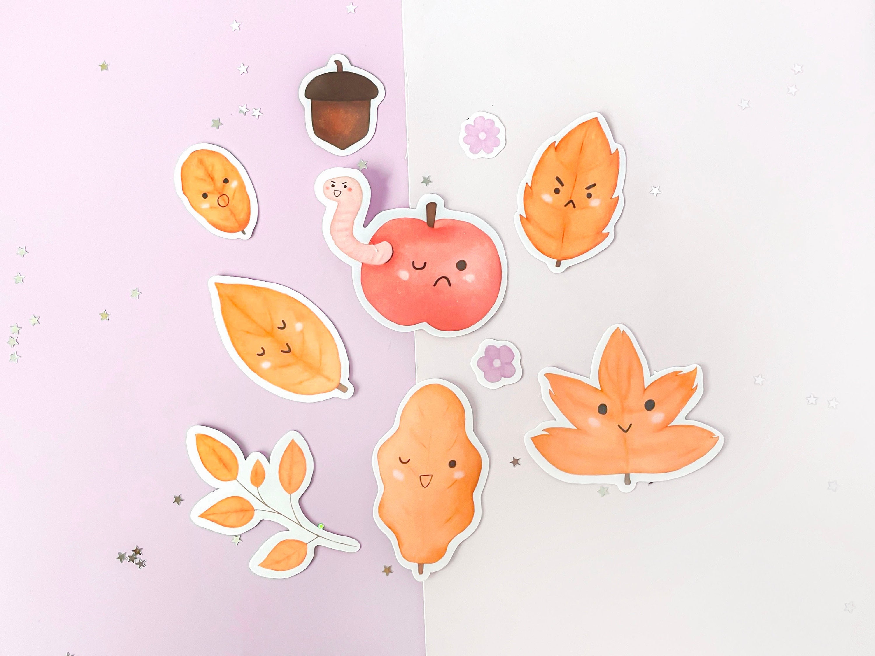 Cute Small Autumn Leaves Sticker Set / Sticker Pack | Waterproof Vinyl ...