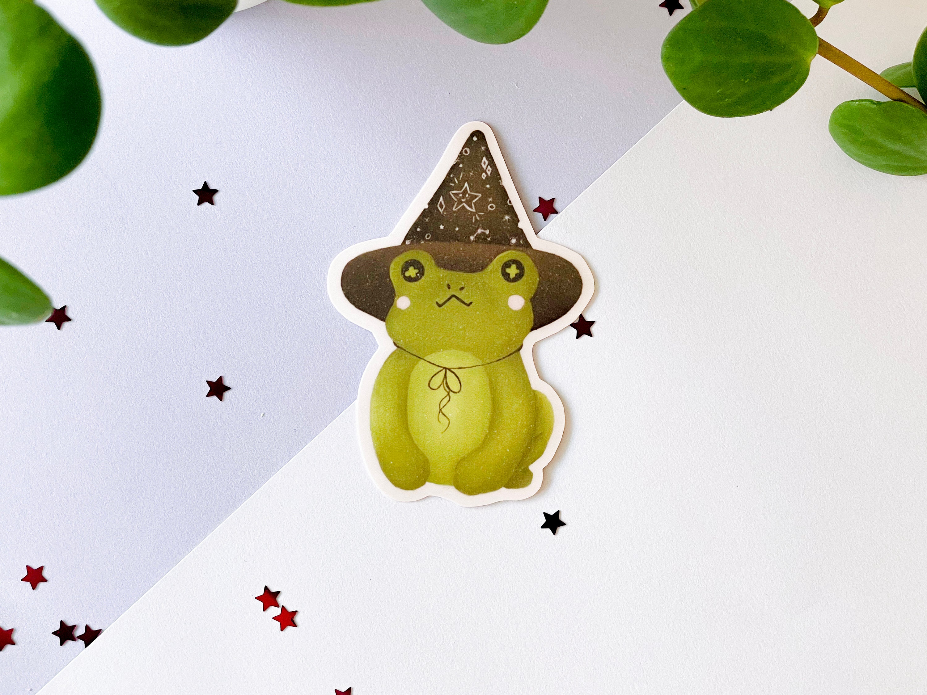 Cute Wizard Frog Stickers | Kawaii Vinyl Glossy Waterproof Toad Sticker ...