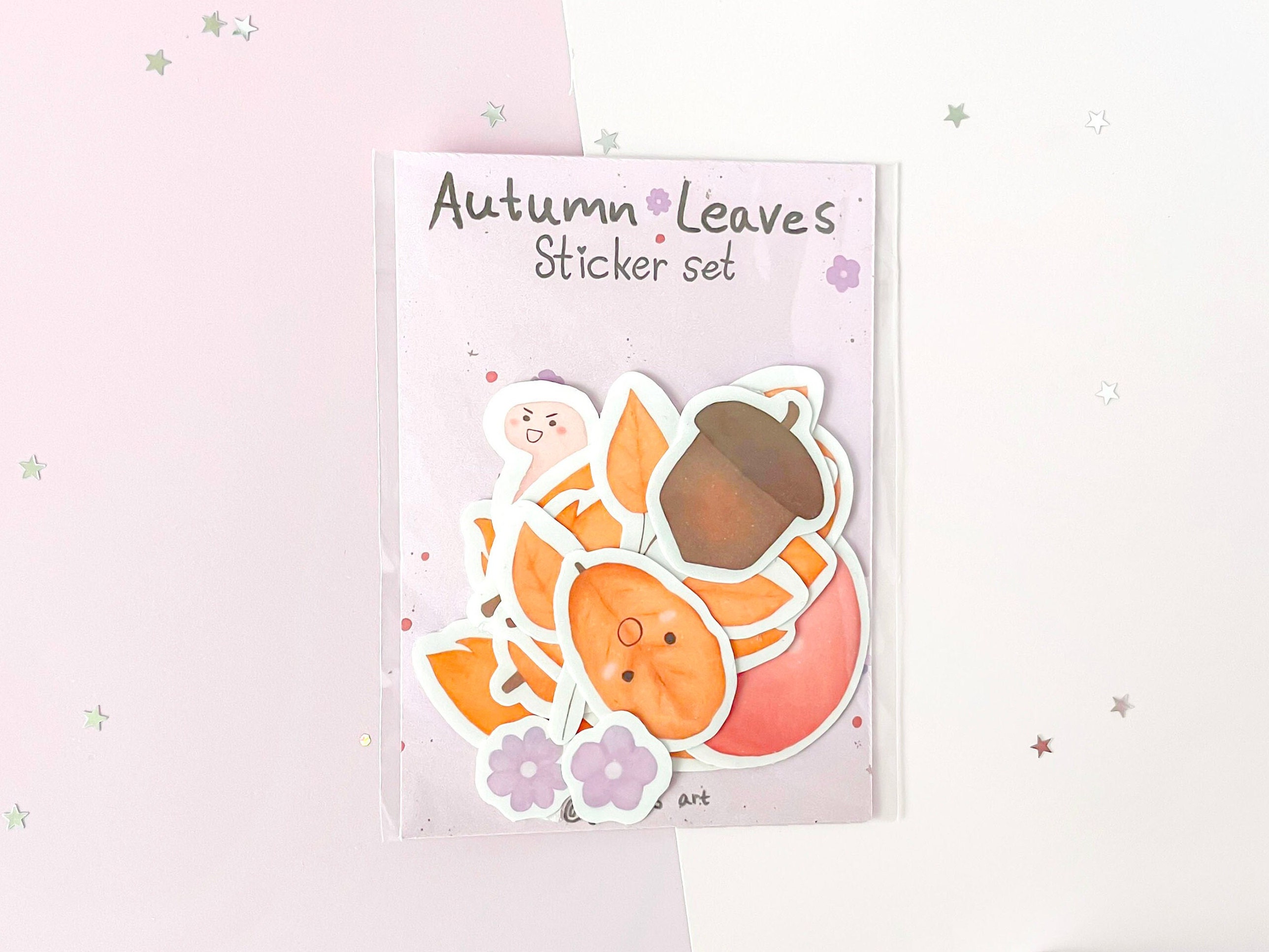 Cute Small Autumn Leaves Sticker Set / Sticker Pack | Waterproof Vinyl ...