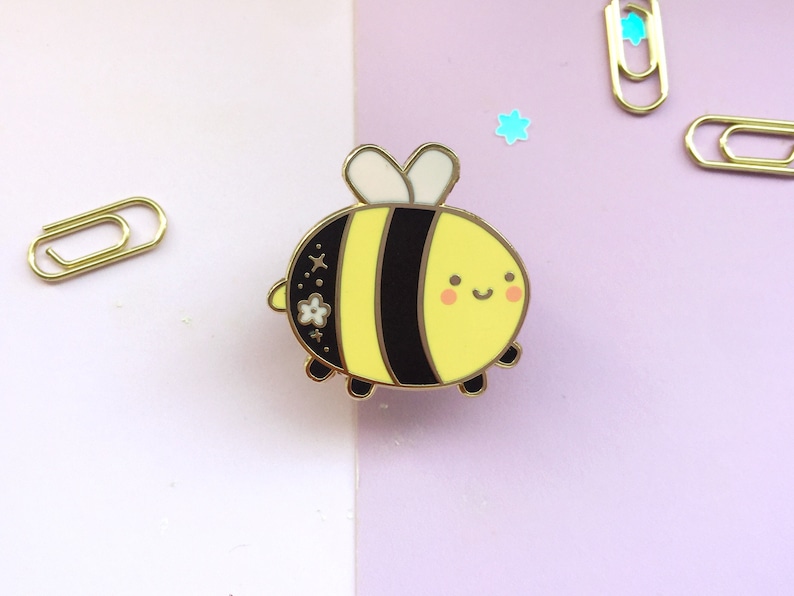 Bee buddies pins set Best friends Friendship Enamel Pins Summer enamel pin Valentine's Day gifts Spring Present image 3