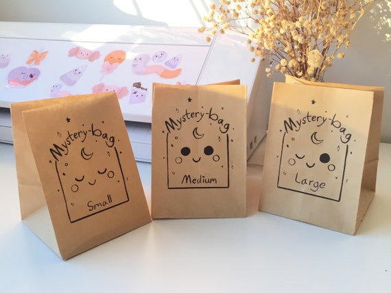 Cute Mystery Bags / Box Mystery Grab Bags A Pack of Stickers, Enamel Pins,  A6 Art Prints and Keychains Spring Present 