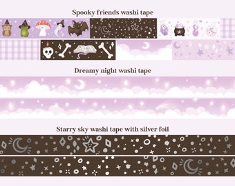 Preorder - Cute & dreamy washi tapes for planner, decorate your bullet journal | washi tape with silver foil | Stationary tape - 15mmx10m