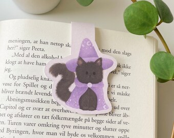 Süßes & flauschiges schwarze Hexen Katzen Lesezeichen | Buchzubehör | Lese Geschenke | Kawaii Buchliebhaber | Tiere | Frühlingsgeschenk