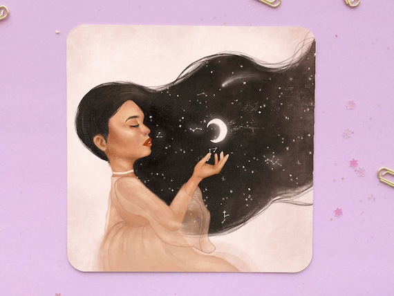 Moonlight Art Print | Poster | Dreamy illustration | wall home decor and gifts | Home wall art | Original Art - A4 - A5 - A6