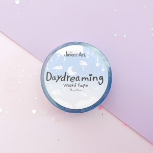Daydreaming clouds washi tape for planner and decorate your bullet journal Cute dreamy clouds collection Stationary tape 15mm x 10m image 2