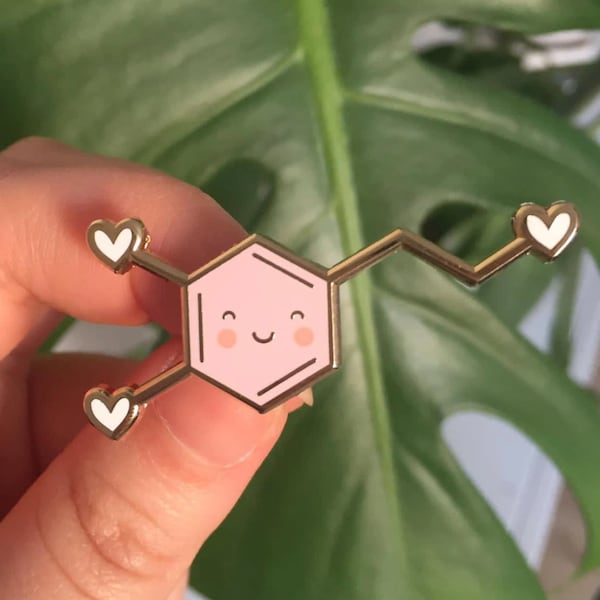 Dopamine pin | Dopamine is love pastel hard enamel pin | Dopamine molecule enamel pin | Medical pin | Spring Present