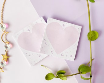 Love heart Sticky notes | Memo Note Pad | 50 sheets | To Do List | Cute pink Notepad | Stationery | planner & decorate your bullet journal