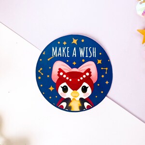 Acnh Dreaming Celeste owl Make a wish stickers Waterproof Sticker Video Game Pin Kawaii and cute animal villager Die Cut Sticker image 2