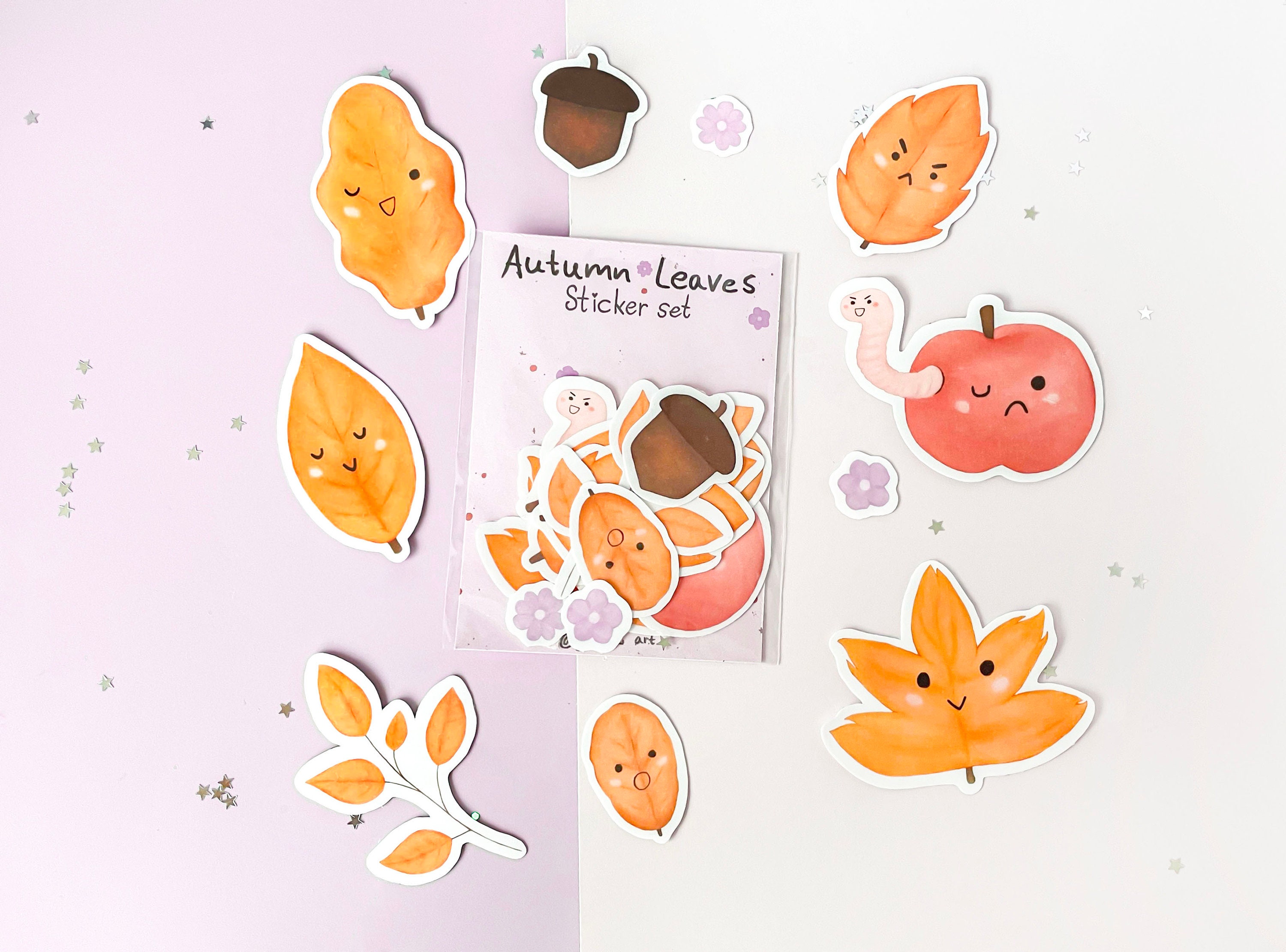 Cute Small Autumn Leaves Sticker Set / Sticker Pack | Waterproof Vinyl ...