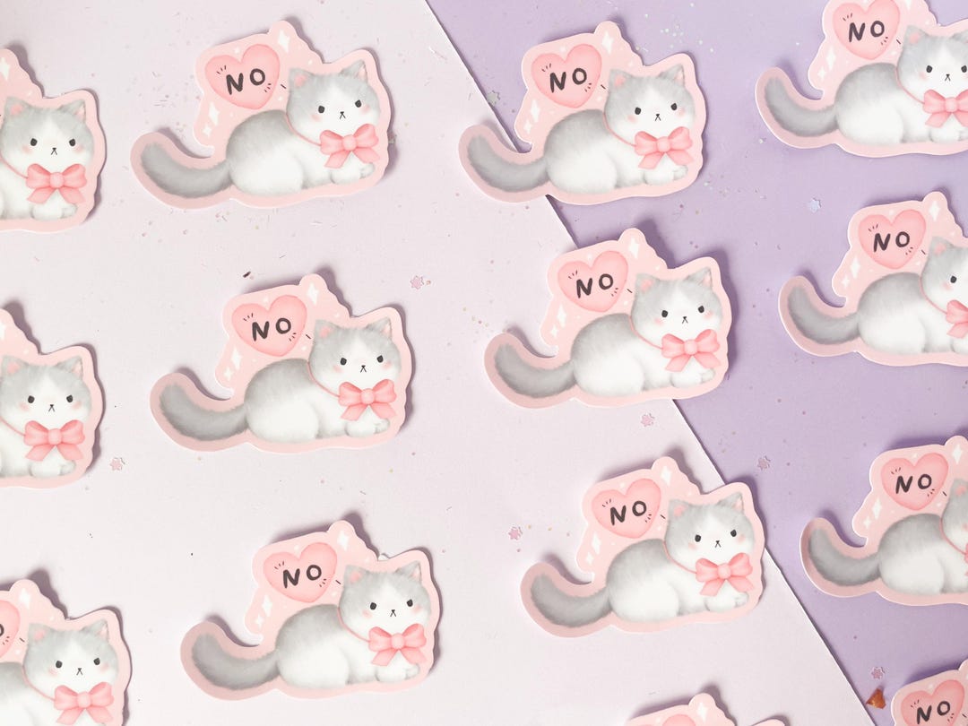 No Cat Sticker NO Cat Sticker | Waterproof Vinyl Stickers | Annoying Cat Stickers ...