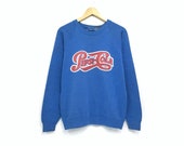 Vintage Pepsi Cola Crewneck Sweatshirt Big Print Spell Out Pullover Fashion Style Soft Drinks Brands Streetwear Medium Size