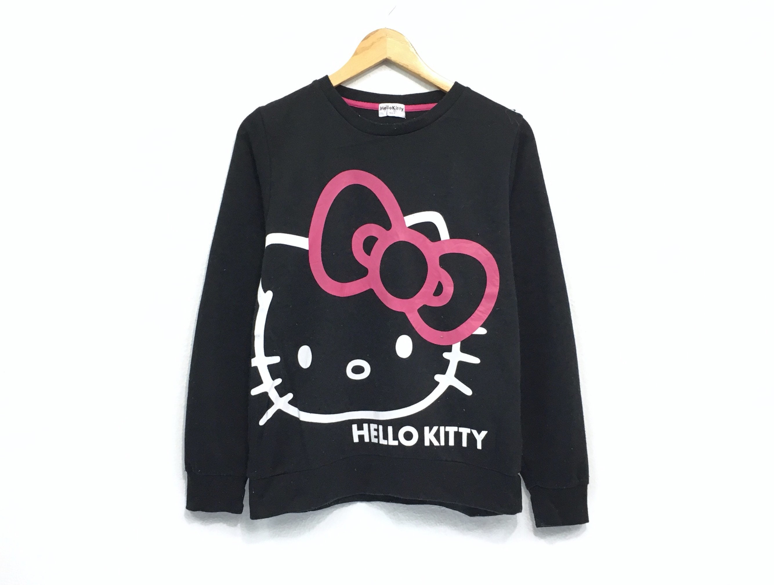 Hello Kitty Crewneck Sweatshirt Big Print Spell Out Logo Etsy