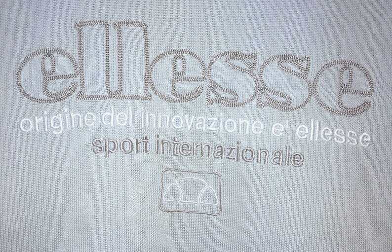 Ellesse Crewneck Sweatshirt Embroidery Big Spell Out Logo Pullover Streetwear Sportswear Tennis Fashion Medium Size