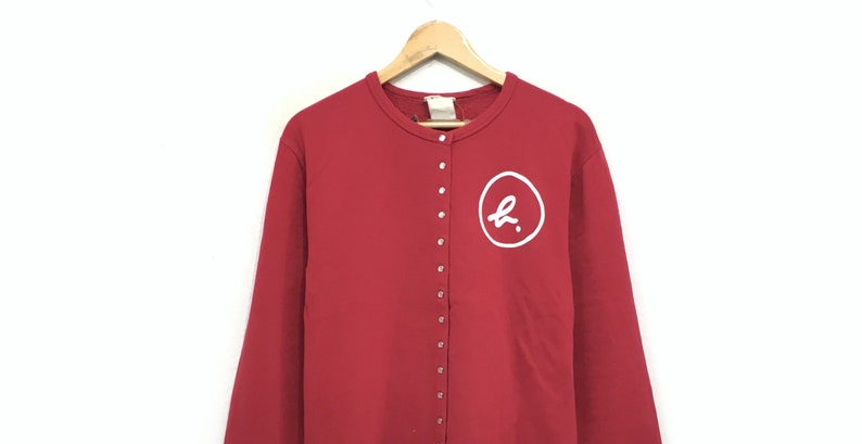 Agnes B Button Up Crewneck Sweatshirt Small Logo Fashion Style Designer Streetwear Sportswear Small Size French Designer