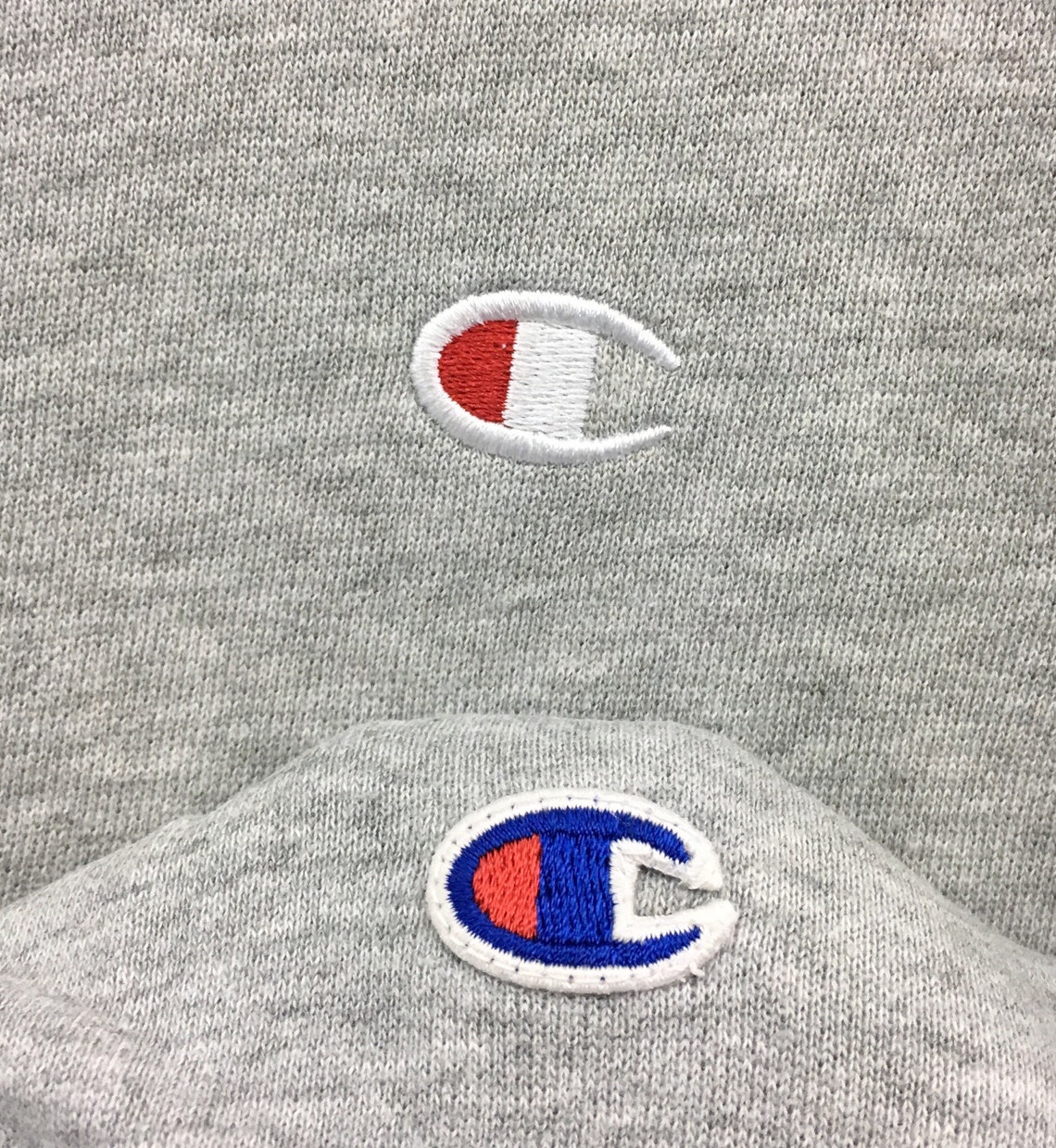 Champion crewneck sweatshirt embroidery small logo pullover / | Etsy