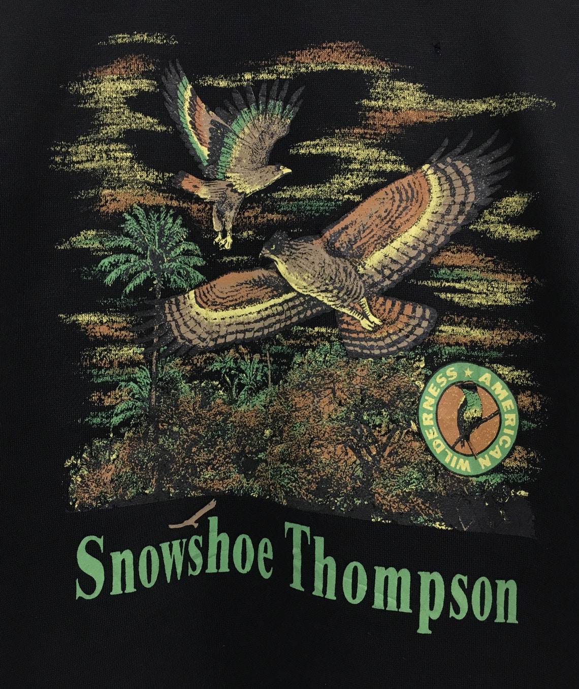 Snowshoe Thompson crewneck sweatshirt big print spell out Etsy