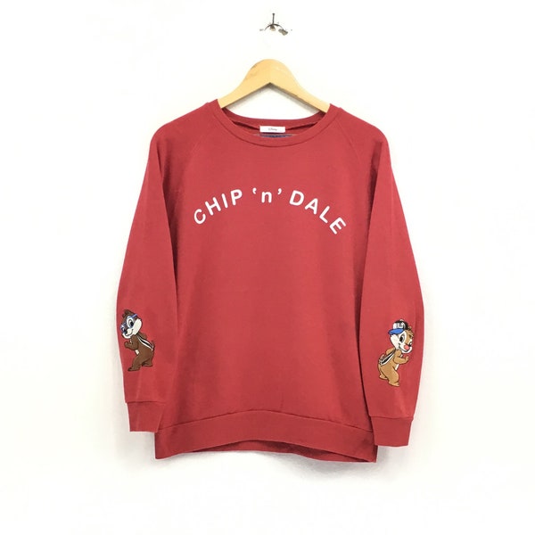Chip n Dale crewneck medium print spell out logo pullover / cartoon fashion / walt disney / medium size / cartoon character