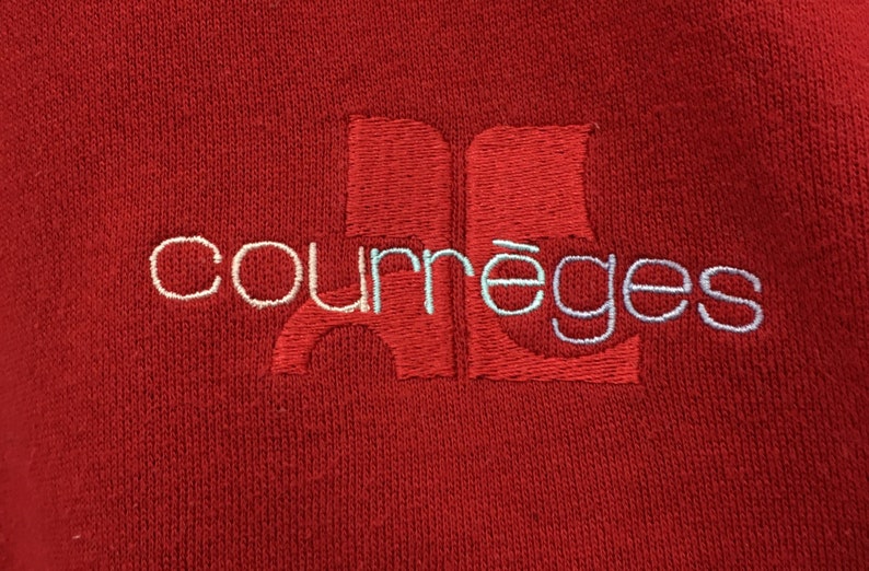 Courreges Paris Crewneck Sweatshirt Embroidery Small Logo Pullover Fashion Style Streetwear Small Size Sportswear