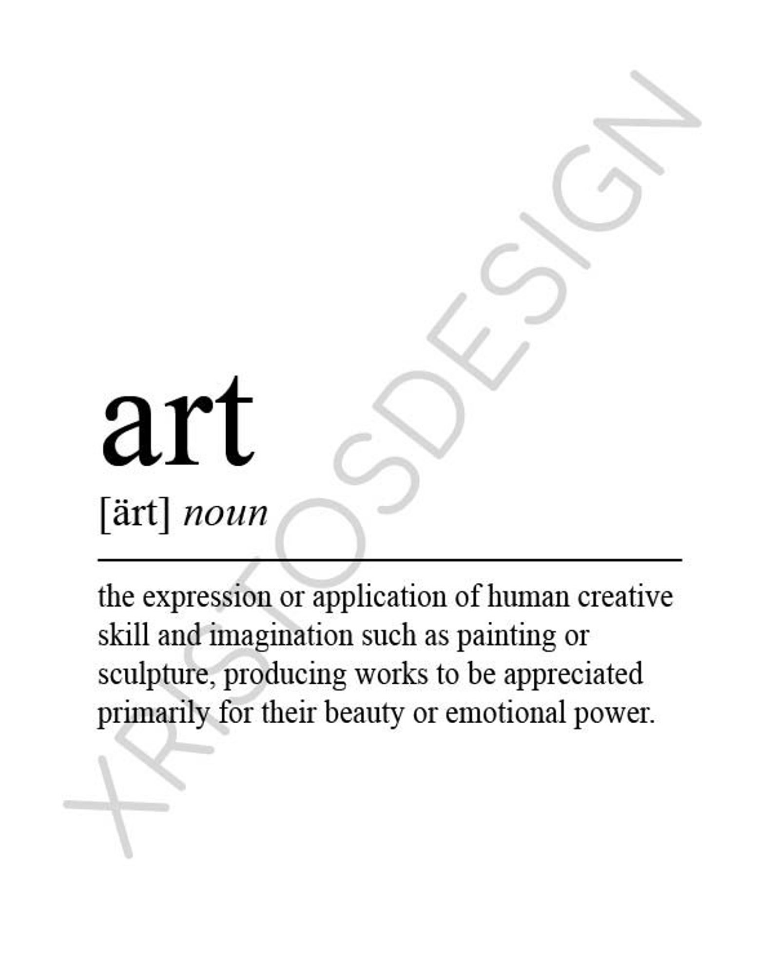 Art Definition Print Dictionary Print Printable Wall Art Etsy