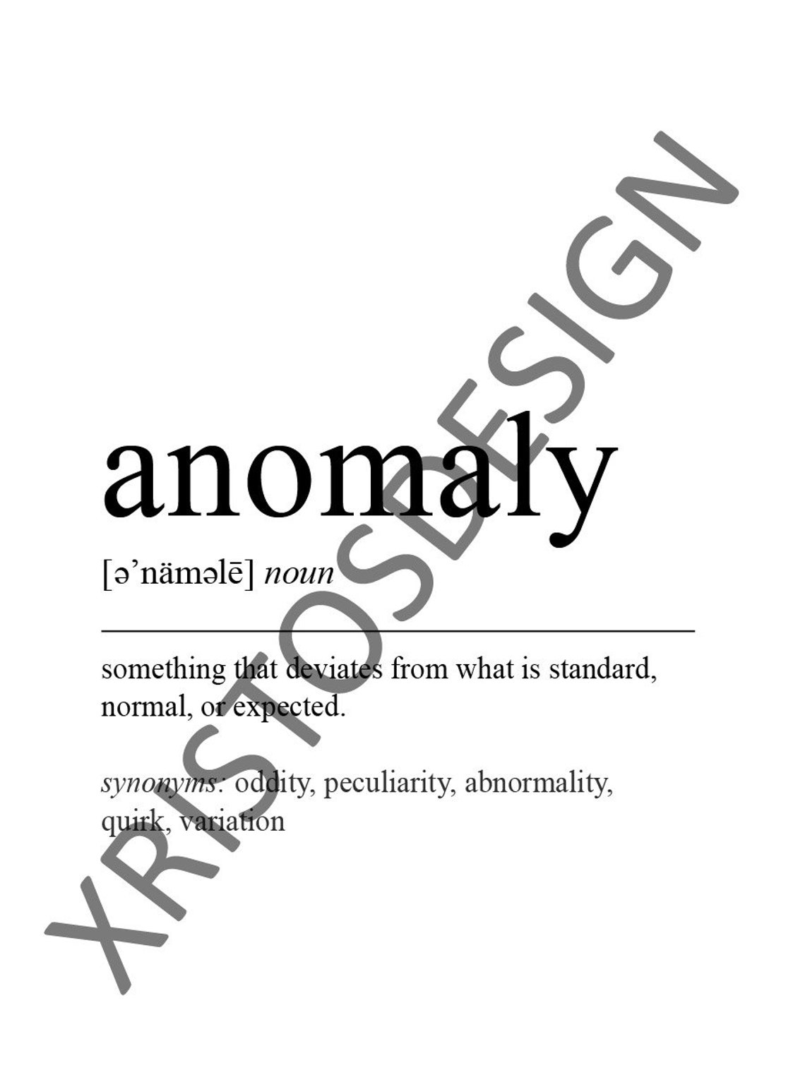 Anomaly Definition Print Dictionary Print Printable Wall Etsy