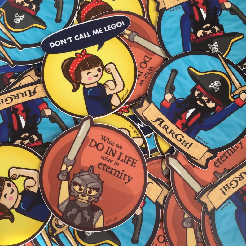 Playmobil Vinyl Sticker pack 3 pieces Etsy