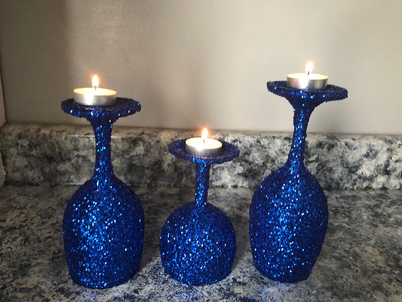 Wine Glasses Centerpieces Home Decor Candle Holder Party Etsy Wine Glasses Centerpieces Home Decor Candle Holder Party Etsy