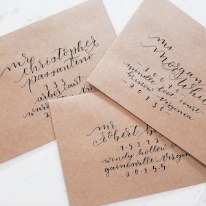 Hand Lettered Wedding Envelopes
