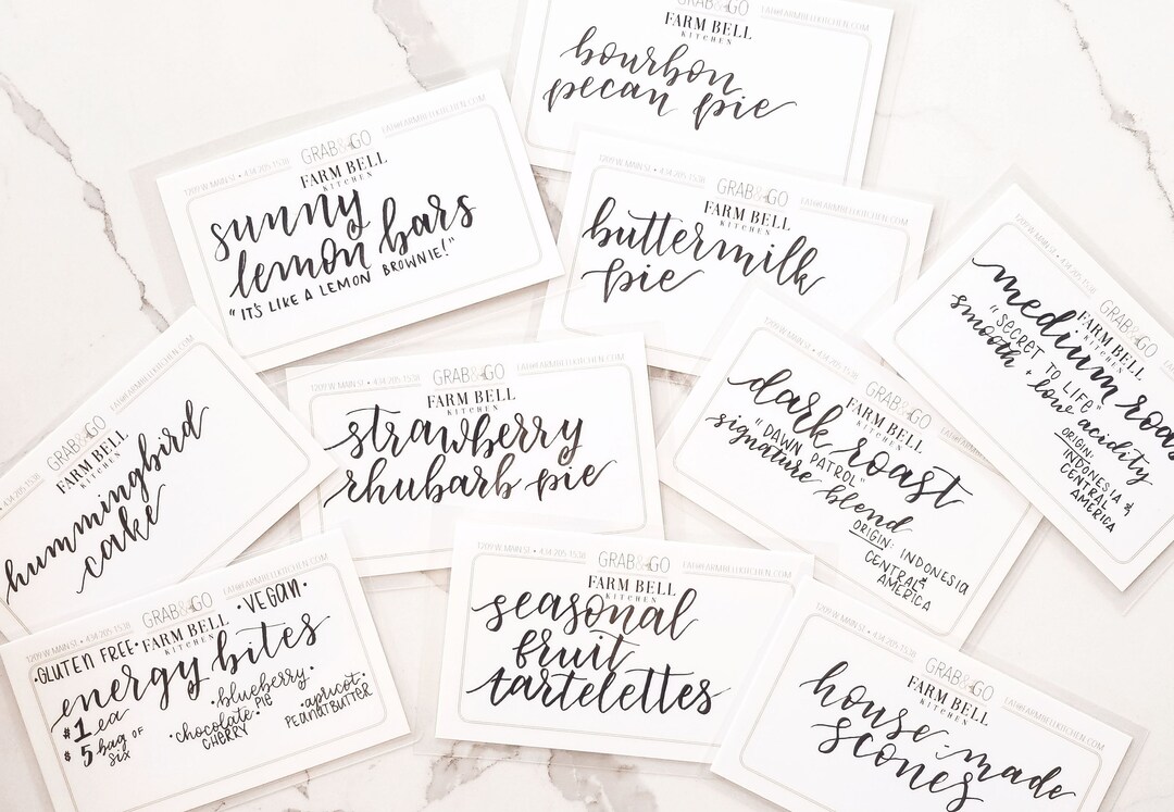 Custom Hand Lettered Labels - Etsy