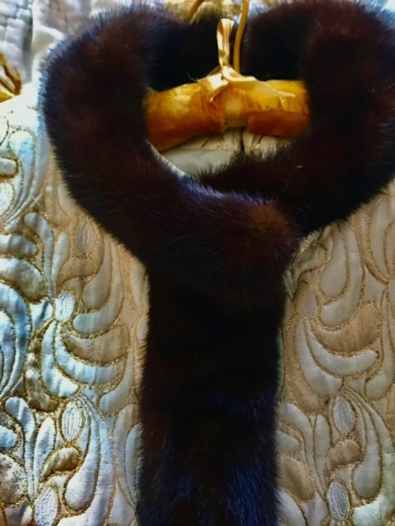 MOD Golden Brocade jacket with mink and shift dre… - image 5