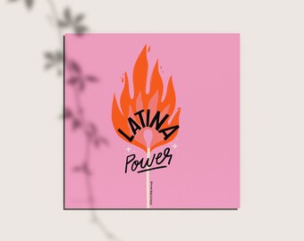Latina Power Art Print, Feminist Art, Strong Woman Print, Women Feminist, Girl Art, Powerful Woman, Chicana Art, UNFRAMED