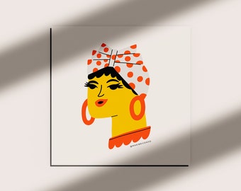 Flour Bread Poster 9 x 9 inches - Venezuela, Colombia Iconic - Venezuelan - Arepa UNFRAMED