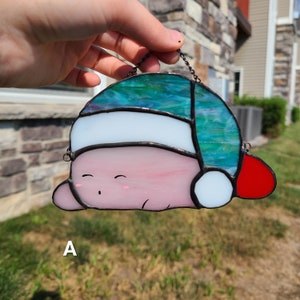 Sleepy Kirby Inspired Stained Glass