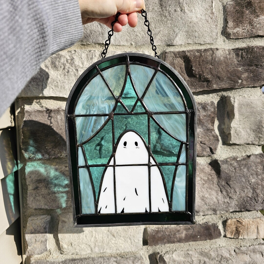 Ghost Stained Glass Window - Handmade Vintage Style - Etsy