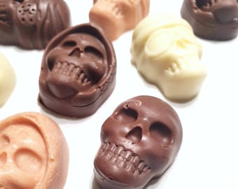 Halloween Chocolate Skulls: Belgian Candy Sweets, Trick or Treat Favors