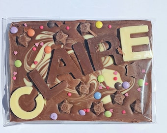 Personalized Chocolate Slab: Custom Name Chocolate Letter Gift