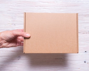 Lot of 20 pcs 8x6 inch Mini Kraft Carton Mailer Box with Cover, Folded Case, Gift Packaging, Printing Custom Logo available.