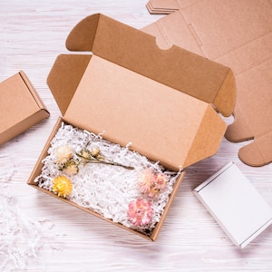 Veel van 10 stuks 7 x 4 inch kraftkartonnen verzenddoos met deksel, gevouwen doos, geschenkverpakking,
