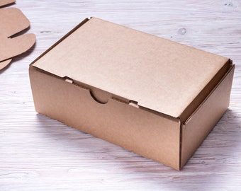 Lot of 20 pcs 8.5x5x3 inch Brown Cardboard Mailer Box, Carton Postal box with Cover, Folded Case, Shipping packaging.