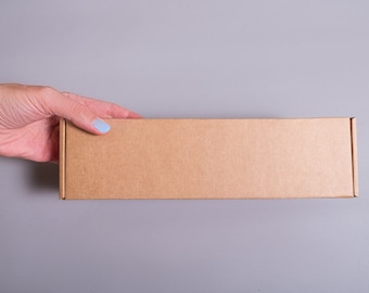 Lot of 15 pcs 10x3 inch Mini Kraft Carton Mailer Box with Cover, Folded Case, Gift Packaging,