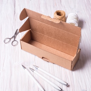 Heleboel 15 stuks 8x2,5x2 inch kleine bruine ambachtelijke kartonnen brievenbus met deksel, gevouwen koffer, geschenkverpakking,