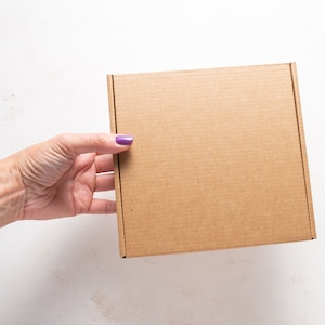 Lote de 9 cajas de cartón kraft marrón de 6 x 6 x 2 pulgadas con tapa, estuche plegado, embalaje de regalo, paquete de cartón, caja de envío, correo