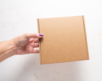 Lot of 8 pcs 6x6x2 inch Brown Kraft Carton Mailer Box with Cover, Folded Case, Gift Packaging, Cardboard package, Shipping box, Mailing