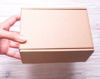 Lot of 8 pcs 6x4x3 inch Mini Kraft Carton Mailer Box with Cover, Folded Case, Gift Packaging,