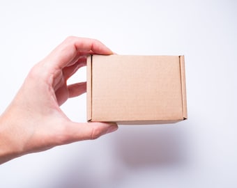 Lot of 25 pcs 4x3 inch Mini Kraft Carton Mailer Box with Cover, Folded Case, Gift Packaging.