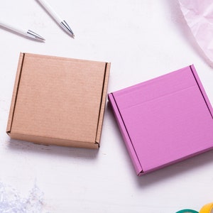 Lot of 20 pcs 4x4x1 inch Mini Kraft Carton Mailer Box with Cover, Folded Case, Gift Packaging, Printing your Logo available. image 6