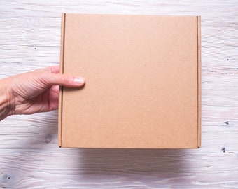 Lot of 15 pcs 8x8 inch Mini Kraft Carton Mailer Box with Cover, Folded Case, Gift Packaging.