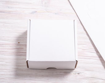 Lot of 15 pcs 4x4 inch White Carton Mailer Box with Cover, Folded Case, Gift Packaging, Postal Package.